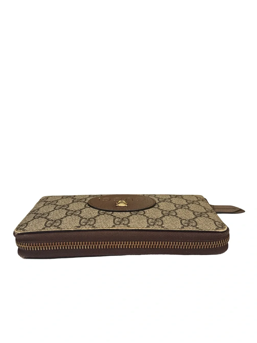 Gucci Beige Brown GG Supreme Zip-Around Wallet with Gold Accent Coated Canvas - Picture 3 of 15